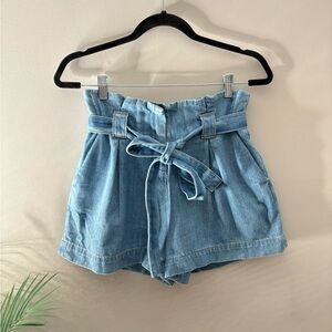 L'AGENCE Hillary paper bag denim shorts - size 24 (fits like 25, 26)